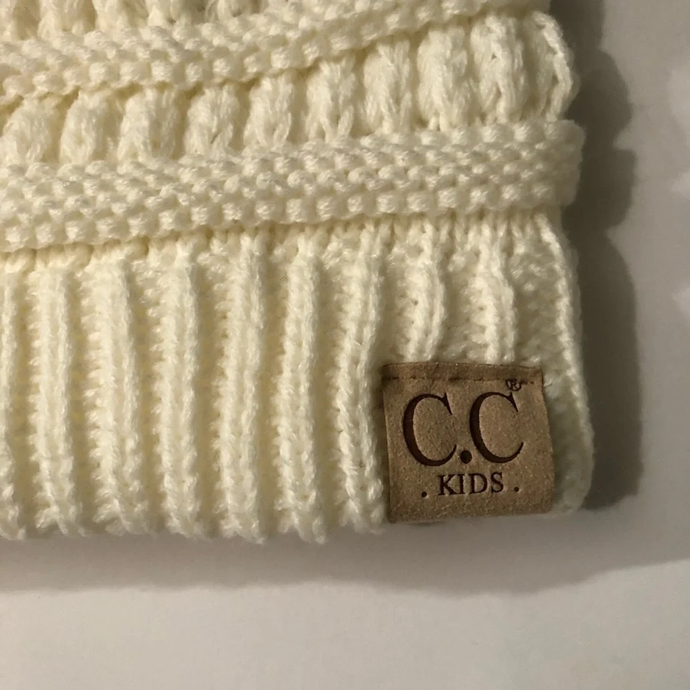 🆕 C.C Exclusives Ivory Kids Knit Beanie